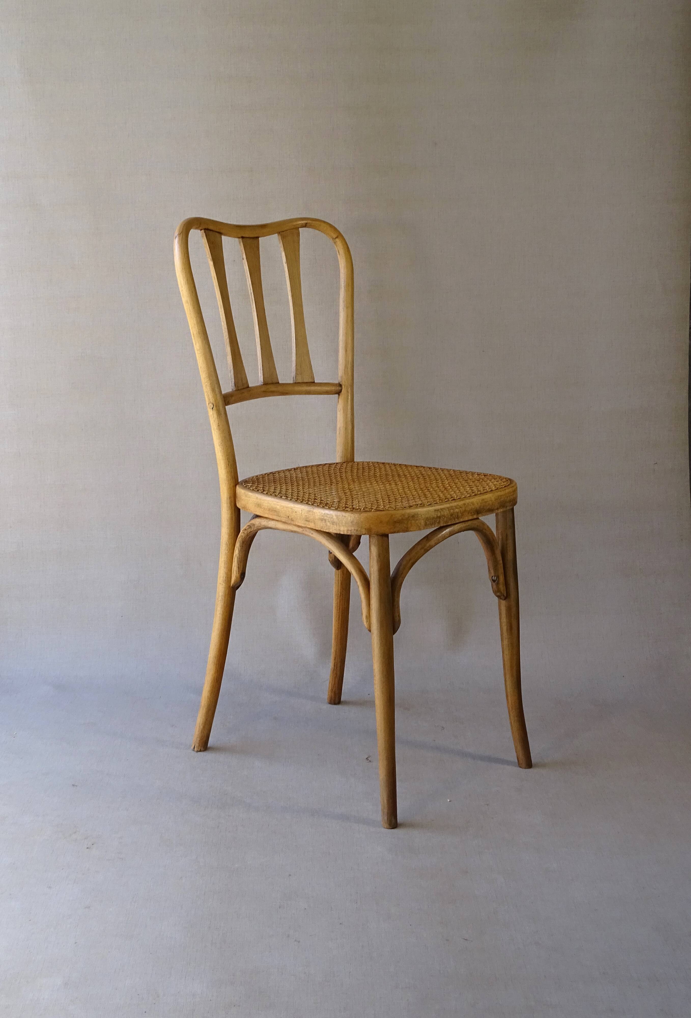 2 caned bistro chairs, Horgen Glarus (Switzerland), around 1925 - no Thonet.