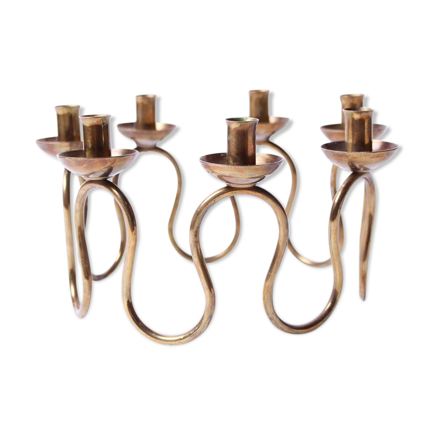 Brass candleby by Lars Holmstrom Sweden 1950s