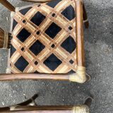 Set of 3 rattan armchair chairs