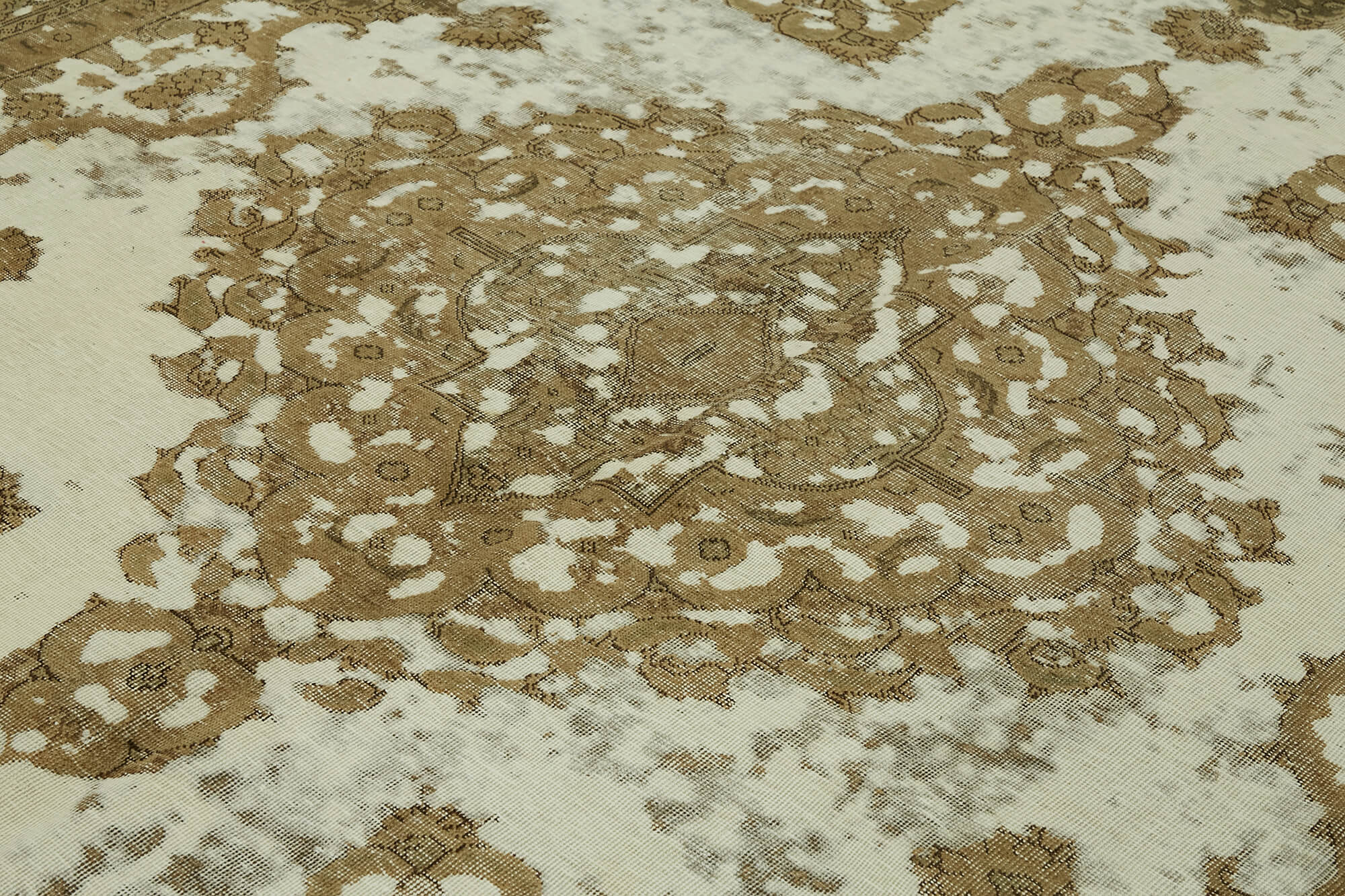 Handmade Oriental Decorative 1980s 290 cm x 365 cm Beige Wool Carpet