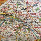 Old School Map School PARIS & Surrounding Areas Numbers 24 & 24bis Vintage