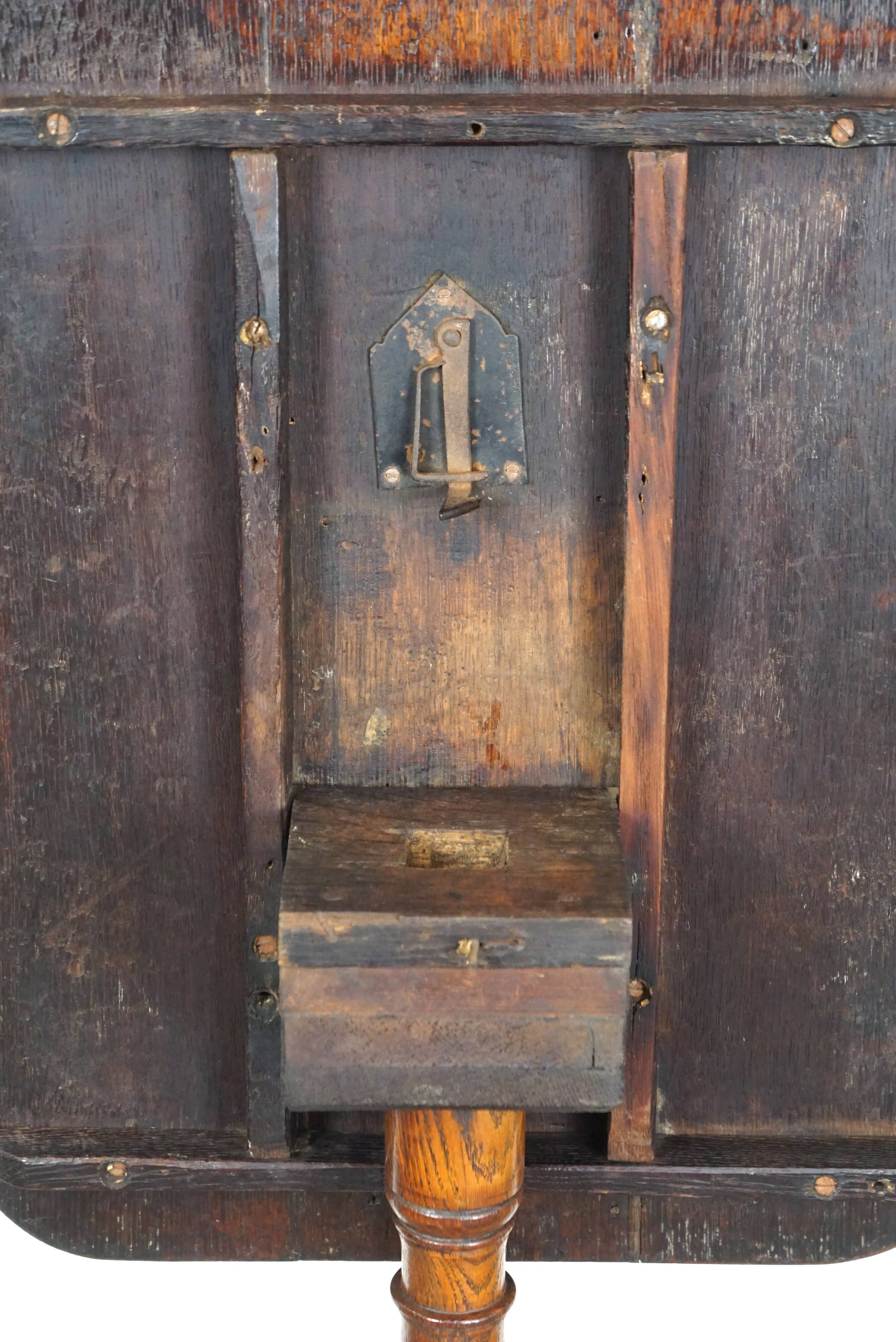 Nice antique English tilt-top table/side table with a square top