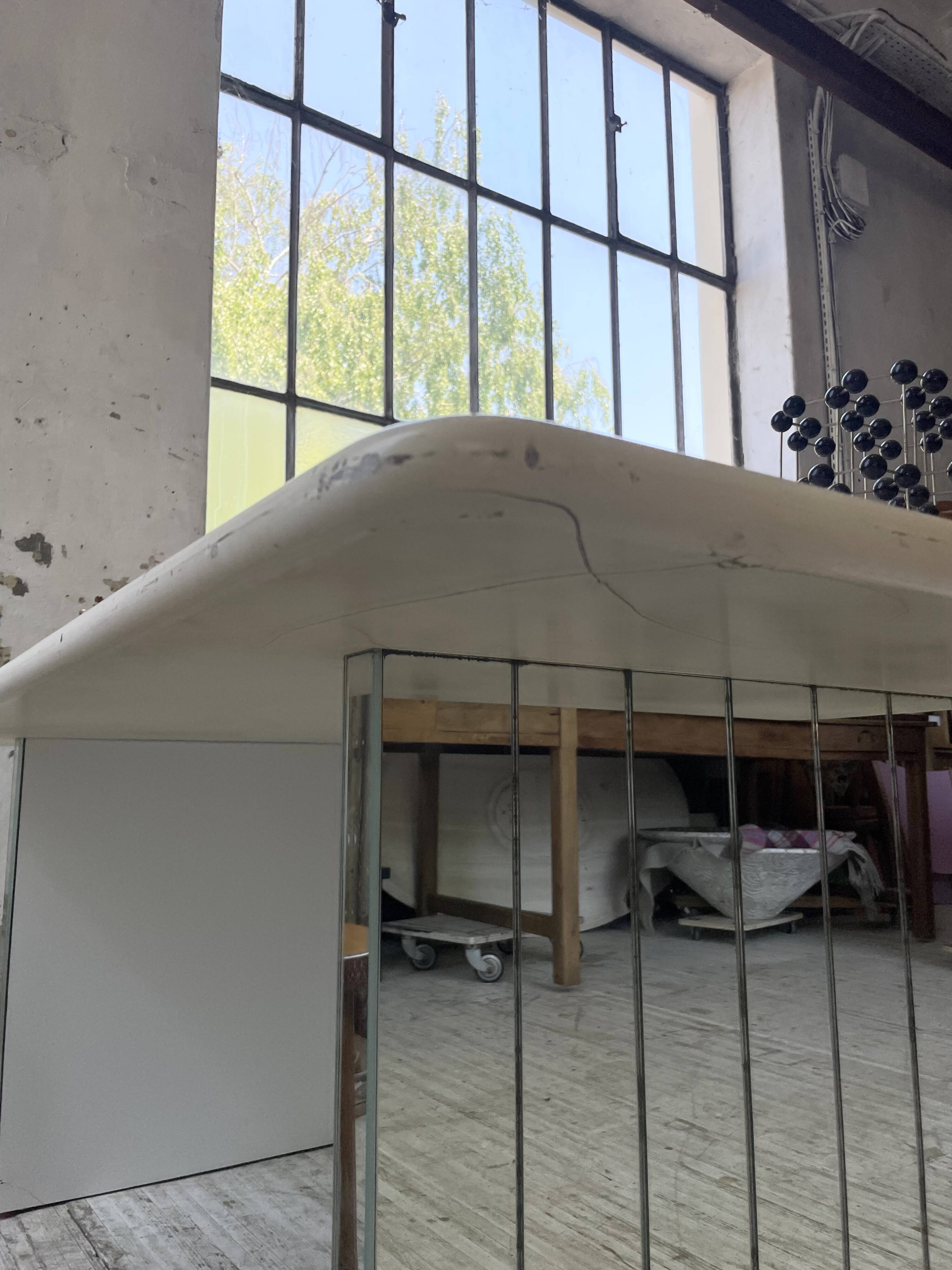 80s lacquered desk and mirror