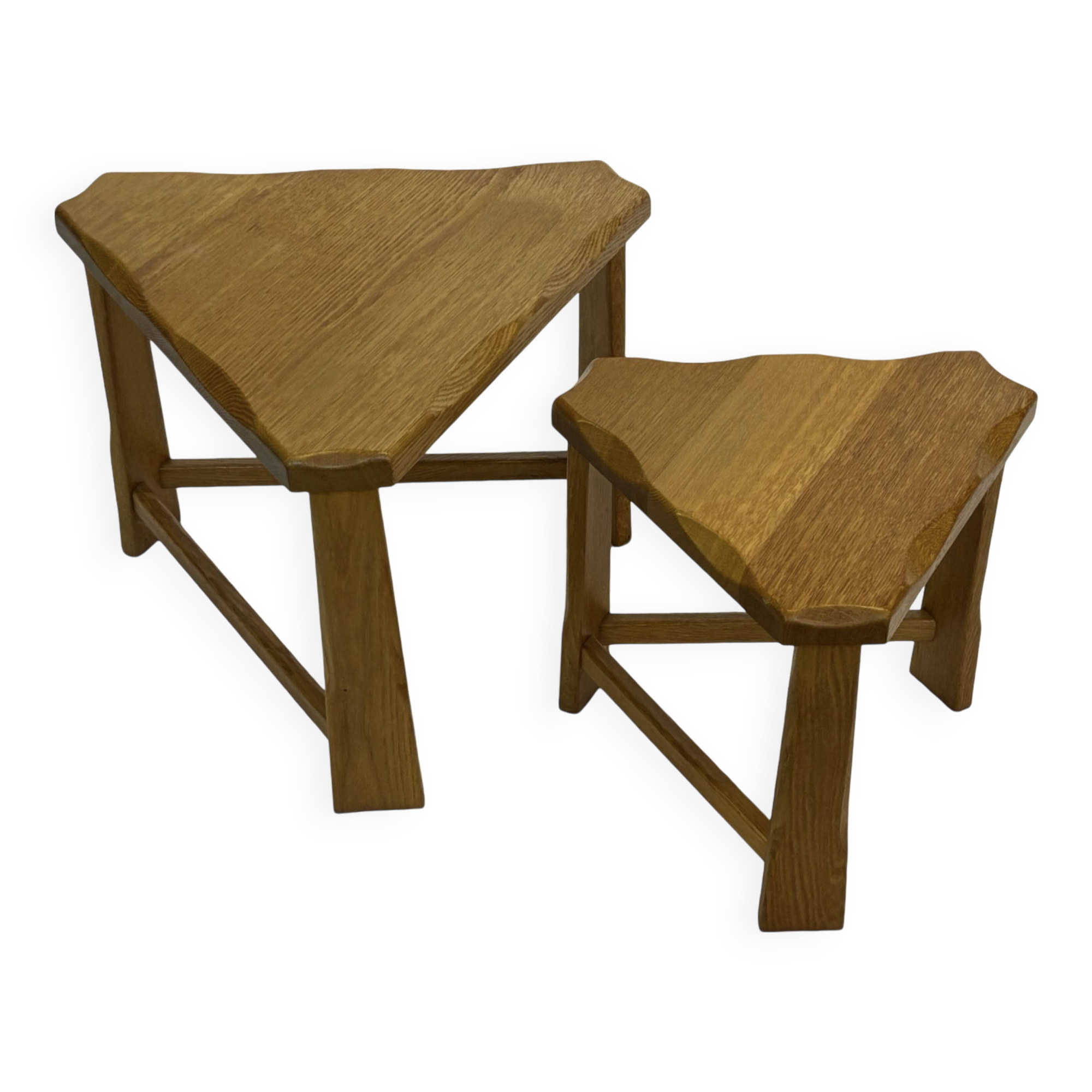Vintage Scandinavian side tables made of solid wood circa 1970s