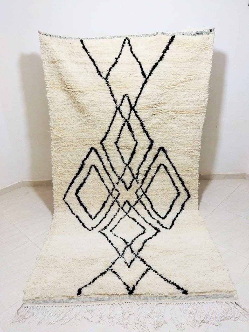 Tapis marocain en laine berbère 153 x 97cm
