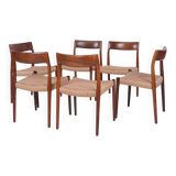Six chairs by Niels O. Moller, rosewood, model 77, with certificate