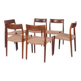 Six chairs by Niels O. Moller, rosewood, model 77, with certificate