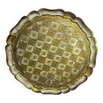 Large vintage Florentine wooden tray