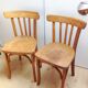 Pair of foot bistro chairs with bows / vintage 40-50s