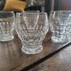 molded glass glasses with geometric decoration – France, 1950s