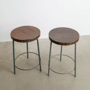 Paire de tabourets de bar hauts Pierre Jeanneret, années 1950