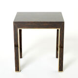 Pair of side tables palm wood and brass Romeo Paris 1970