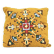 coussin vintage brodé ocre