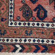 Tapis ancien fait main Kurdish Bagface en laine rouge pâle (55cm x 59cm)