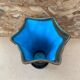 Ancien Vase Style Vallauris Céramique Noir Bleu Beige Vintage