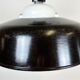 Industrial black enamel lamp with glass cover, 1950s