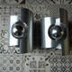 Pair of "roll" or ufo vintage brushed metal wall / 1960