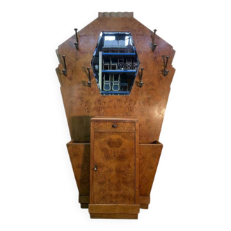 Coat rack - Art Deco period wardrobe in elm burl