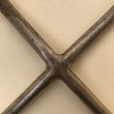 Pair of metal and leather stools