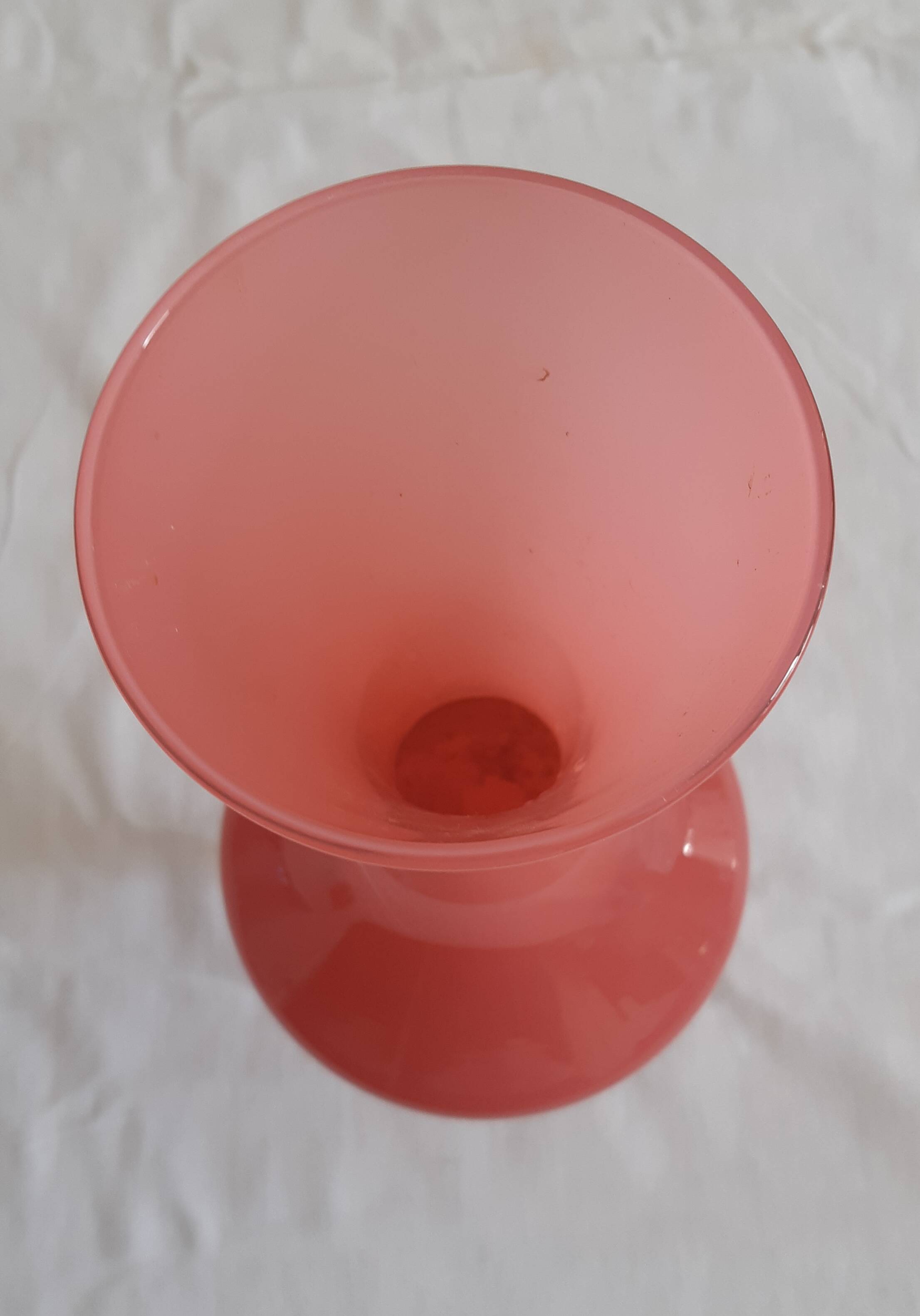 Vintage pink vase and opaline foot 70's