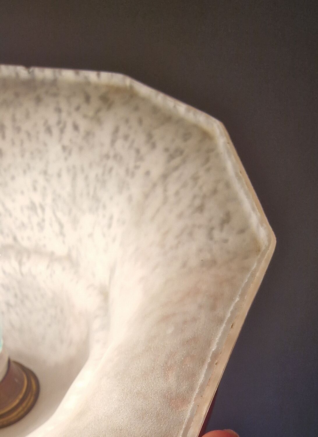 Duo of glass pendant lamps Art Deco