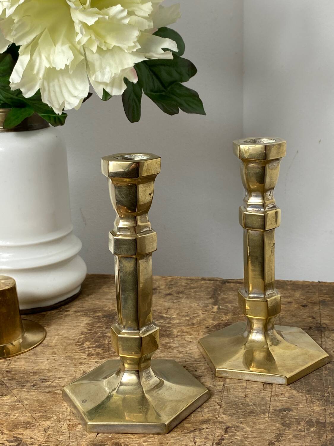 Pair of brass candlesticks