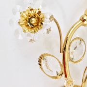 Pair of wall sconces flower in crystal with gilded brass by Ernst Palme, Palwa Germany, 1970s.