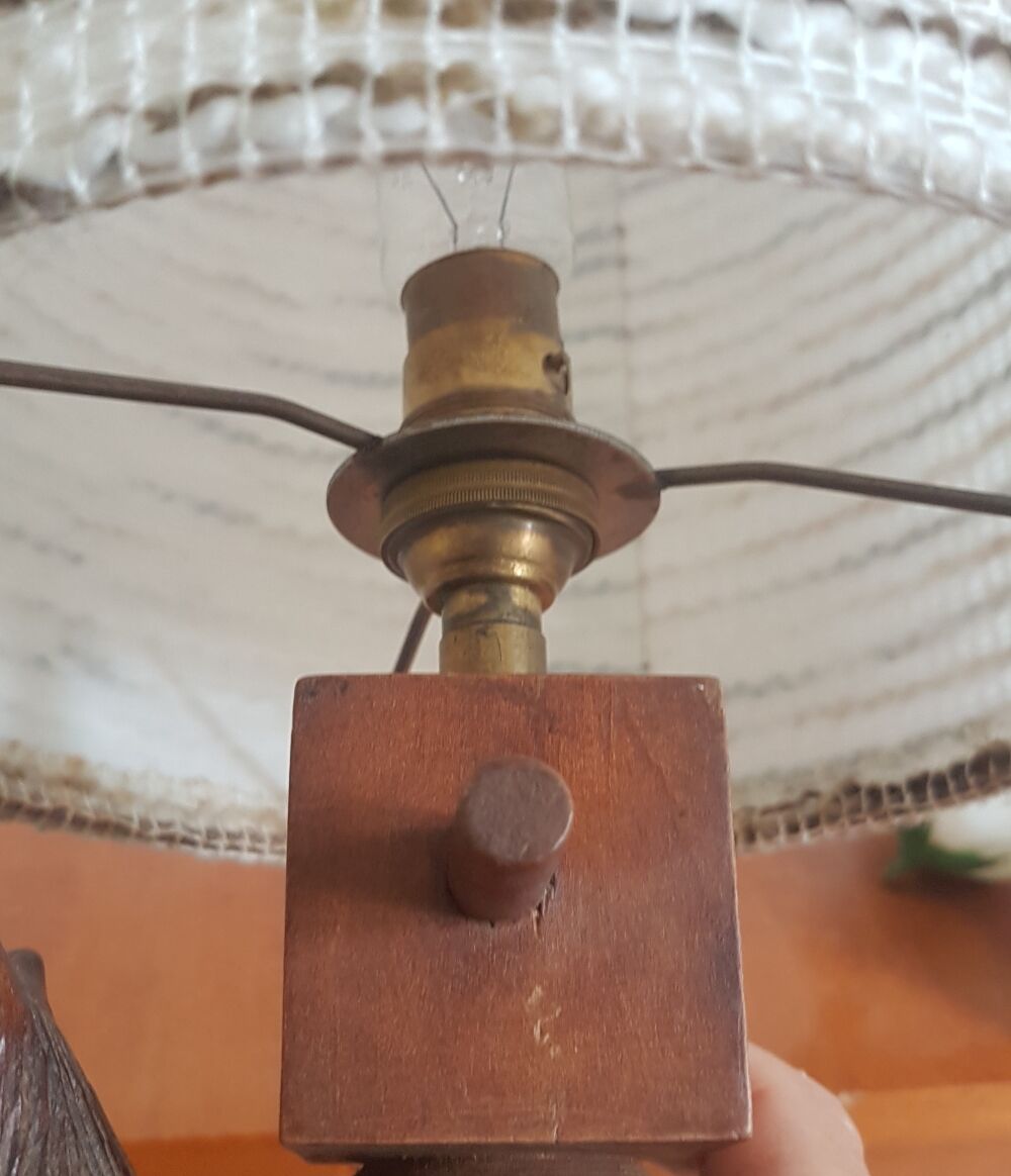 Lampe ours en bois