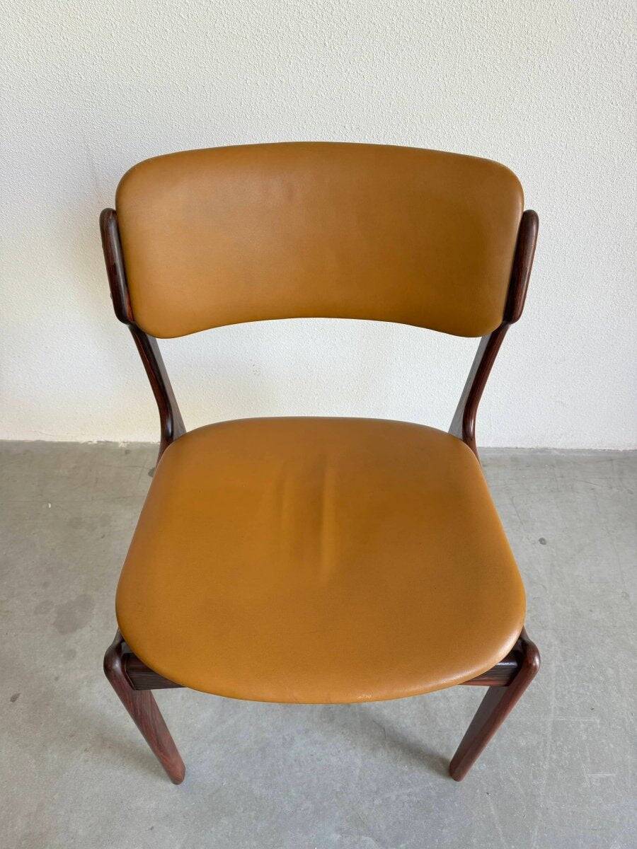Ensemble de chaises vintage en skaï et palissandre