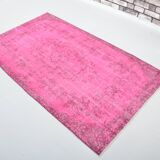 Oushak Floor Pink Wool Carpet 3148