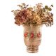 Vintage vase from the 1950s – Frosted glass with hand-painted decorations