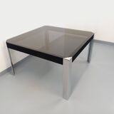 Vintage Italian square dining table by Faleschini for Mariani glass