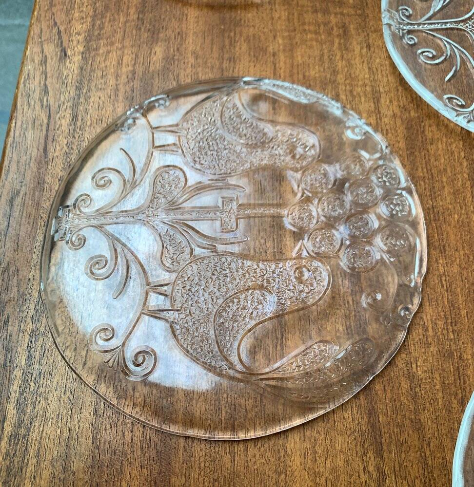 Vintage Swedish glass plates from the mid-century by Kosta Boda, 1960s, set of 6.