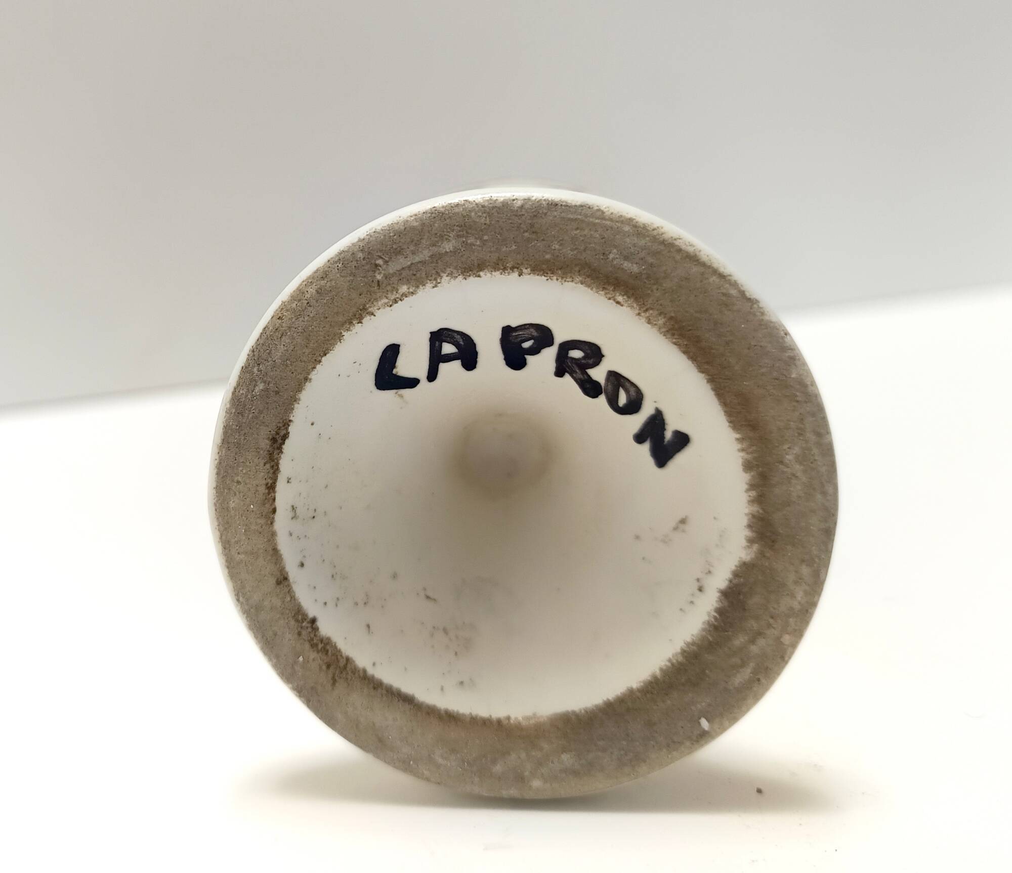 Black Lacquered Ceramic Goblet Vase by by Roger Capron, France