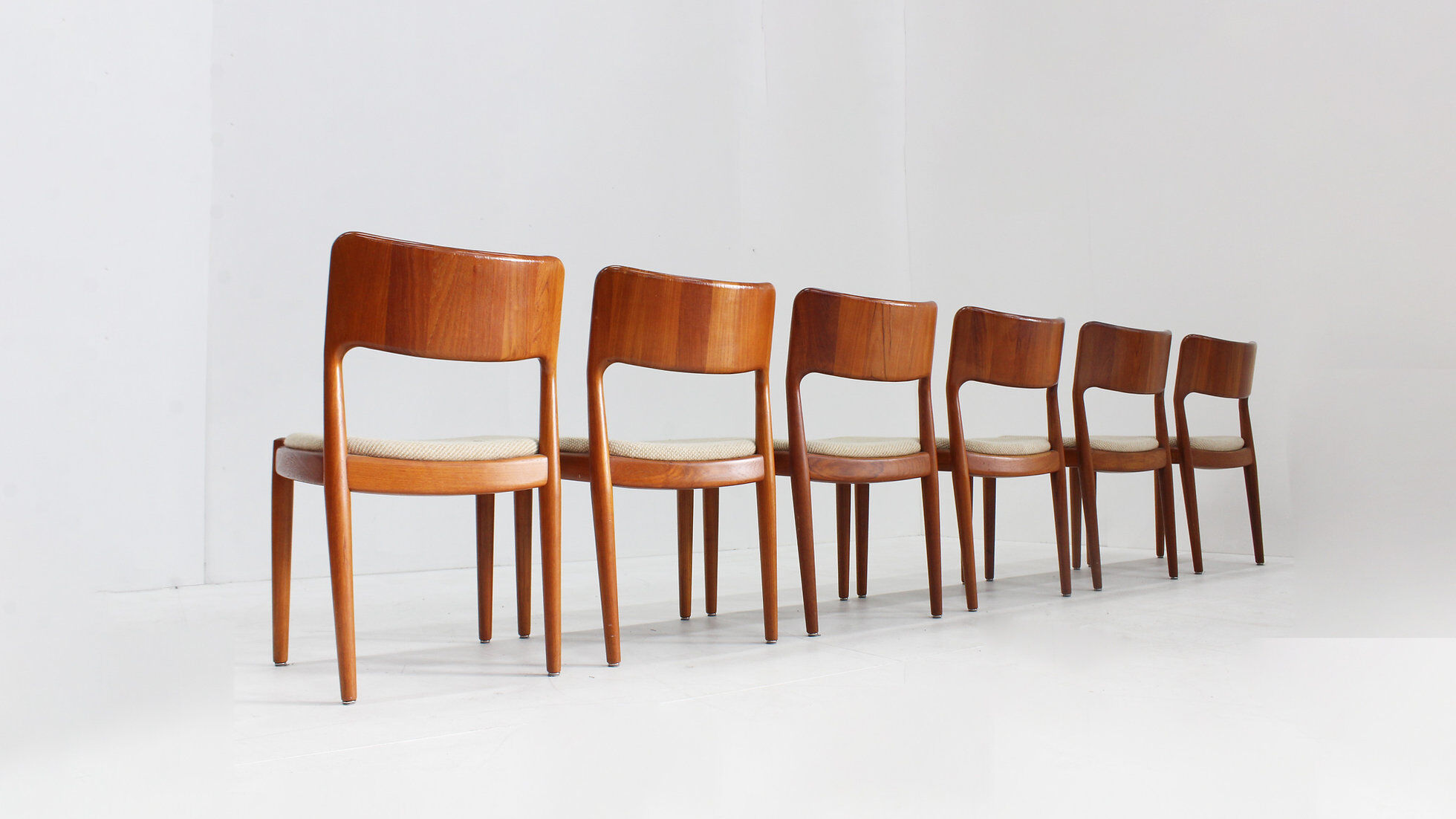 Vintage Danish teak dining chairs by Glostrup, set of 6