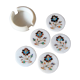 Set of 5 marble and inlaid stone coasters - Artisanal