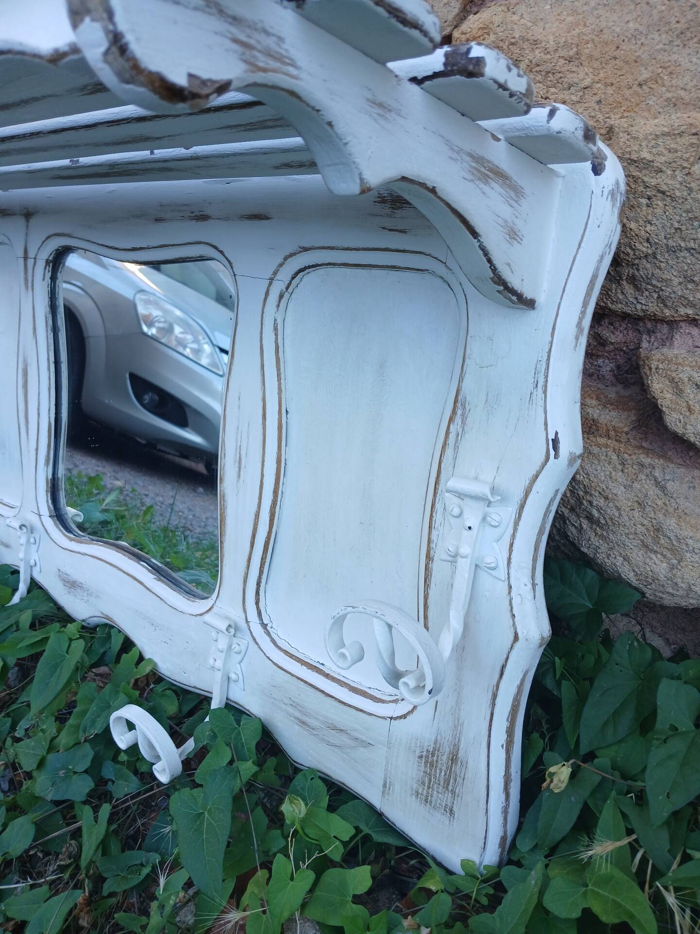 Vintage wooden wall coat rack