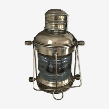 Ancienne lampe cargo en laiton électrifiée