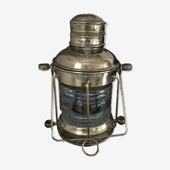 Old electrified brass cargo lamp