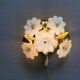 Swedish wall lamp in transparent and white glass shaped like flowers 1960s