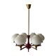 6 pendant lamps in glass and burgundy brass by Hans-Agne Jakobsson, 1960s, Sweden