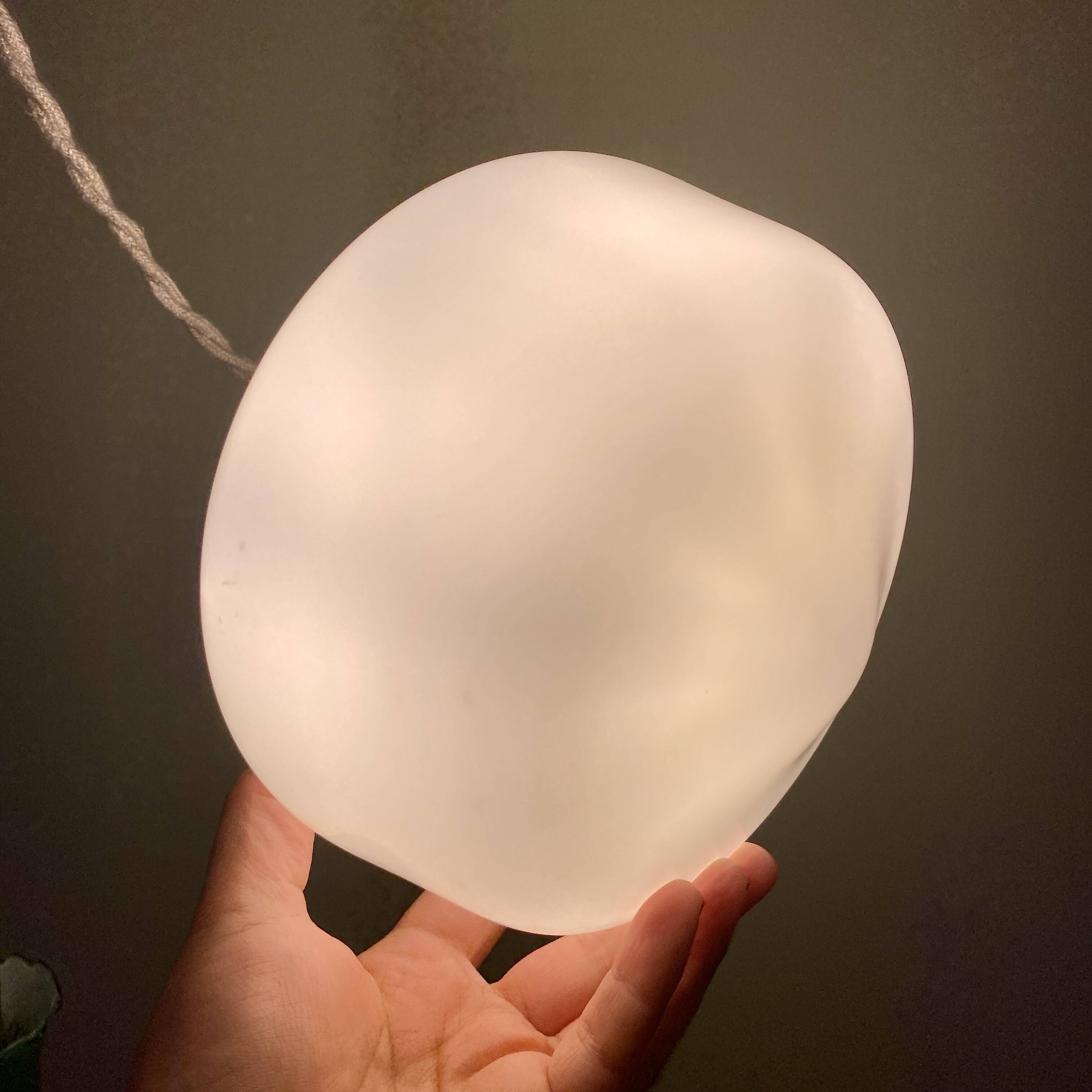 Vintage globe pendant light in white opaline