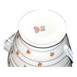 ART DECO Tea Service Teapot + 10 cups in Limoges porcelain CHAPUS fils 1930