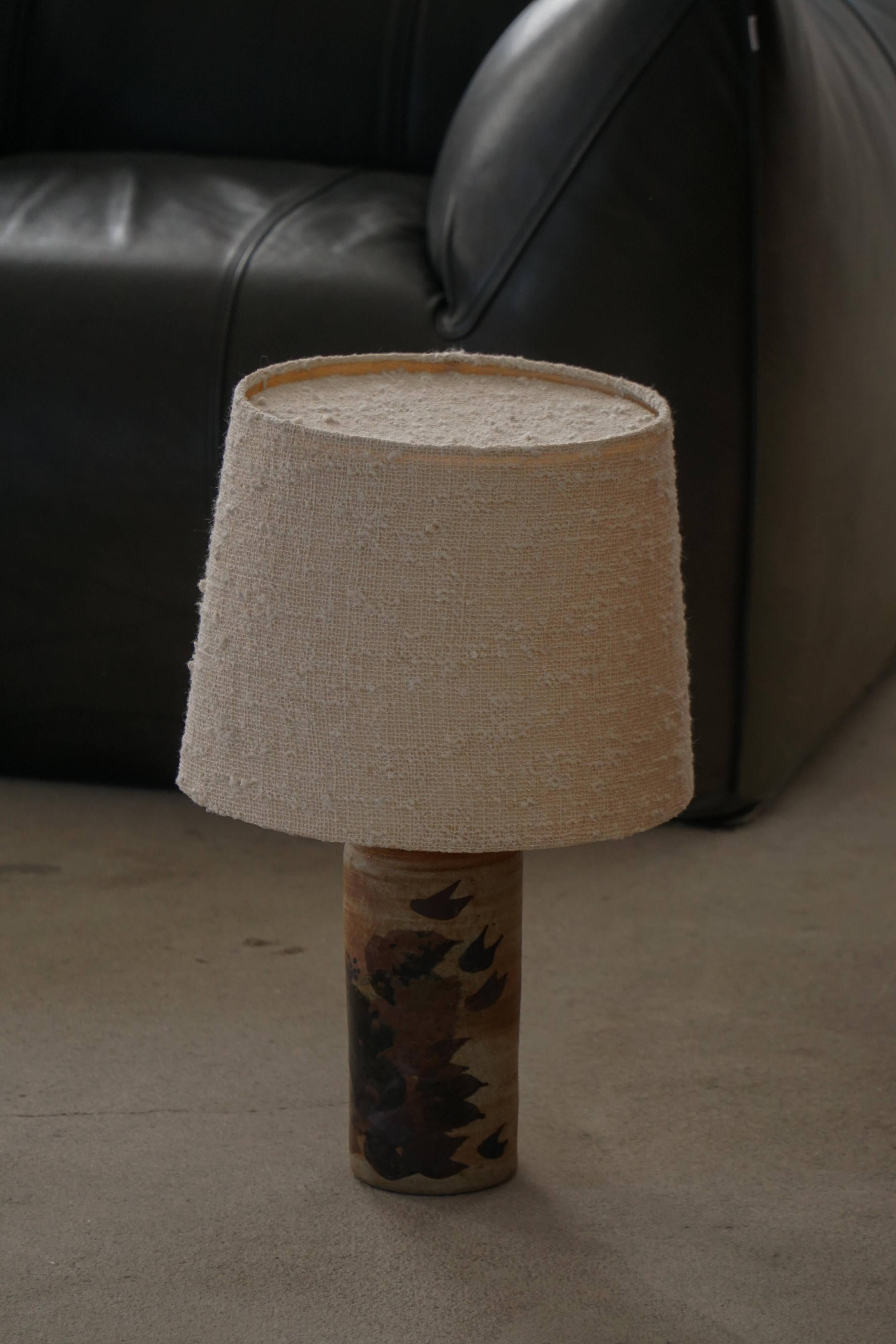 Lampe de table en grès de studio danois par Conny Walther, Danemark, milieu du 20e siècle