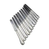 Set of 10 silver knives