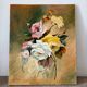 Autumn roses, oil on canvas signed Esterel.