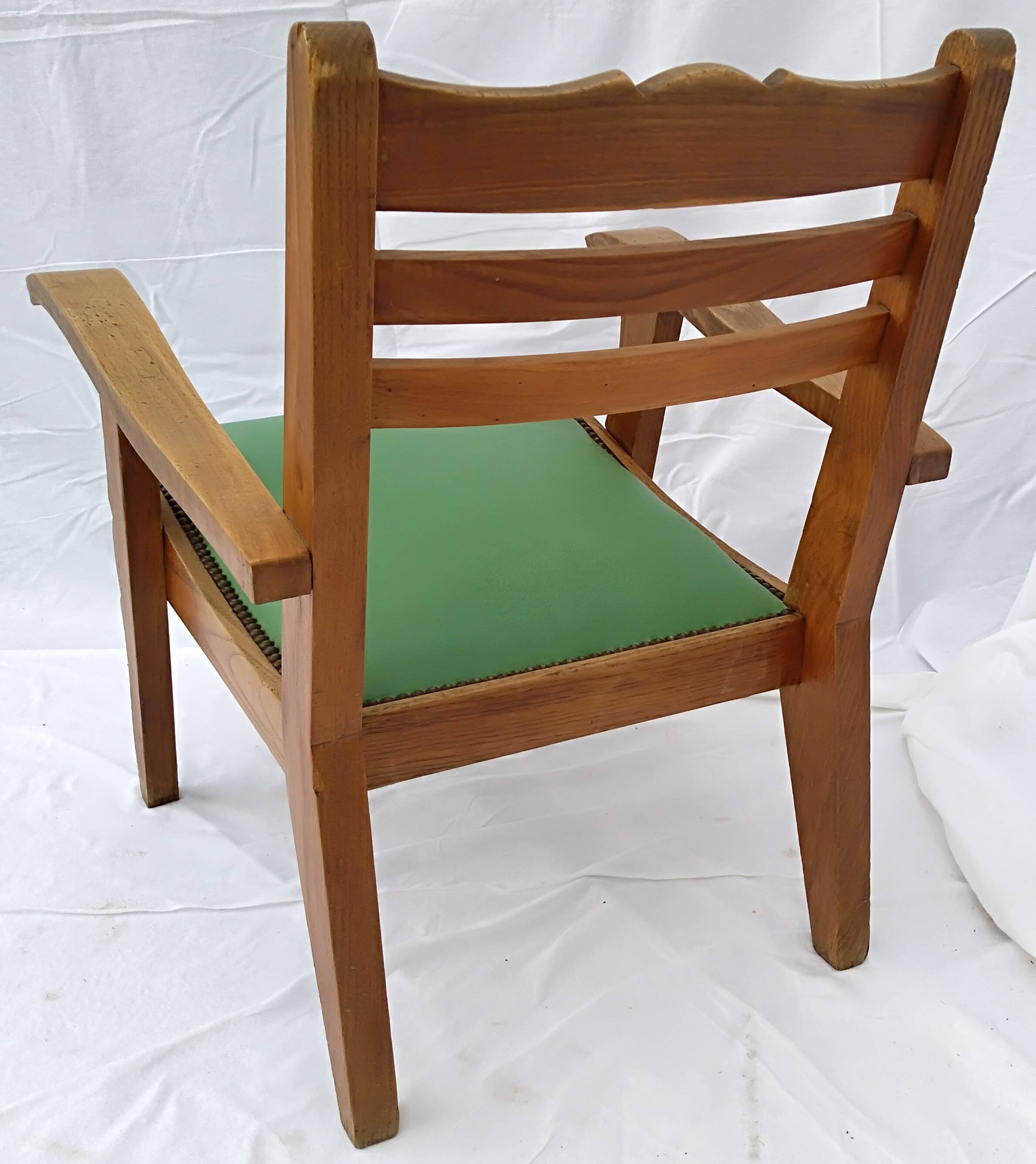 1950s wood and skai armchair