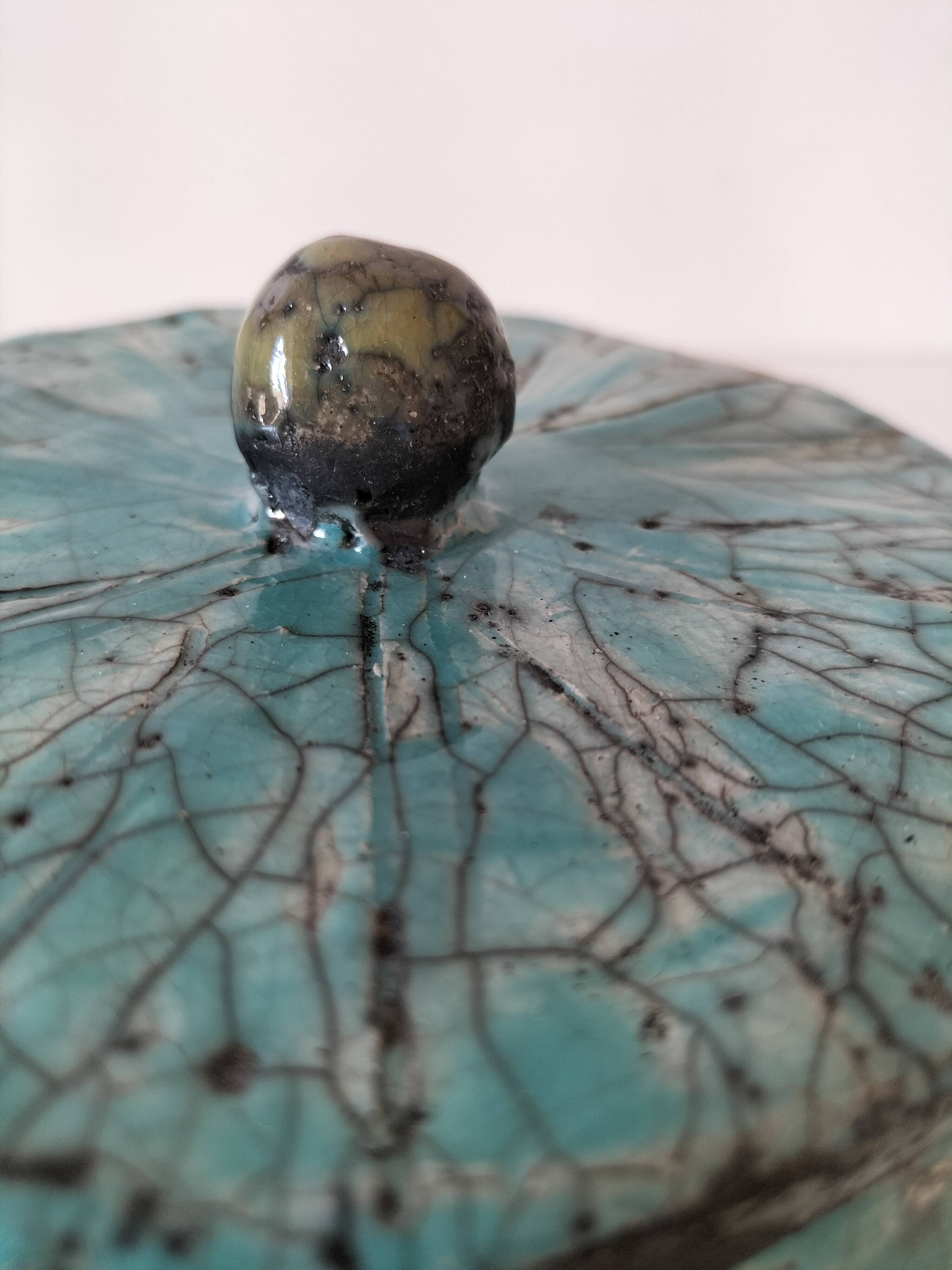 Raku-style handcrafted ceramic box