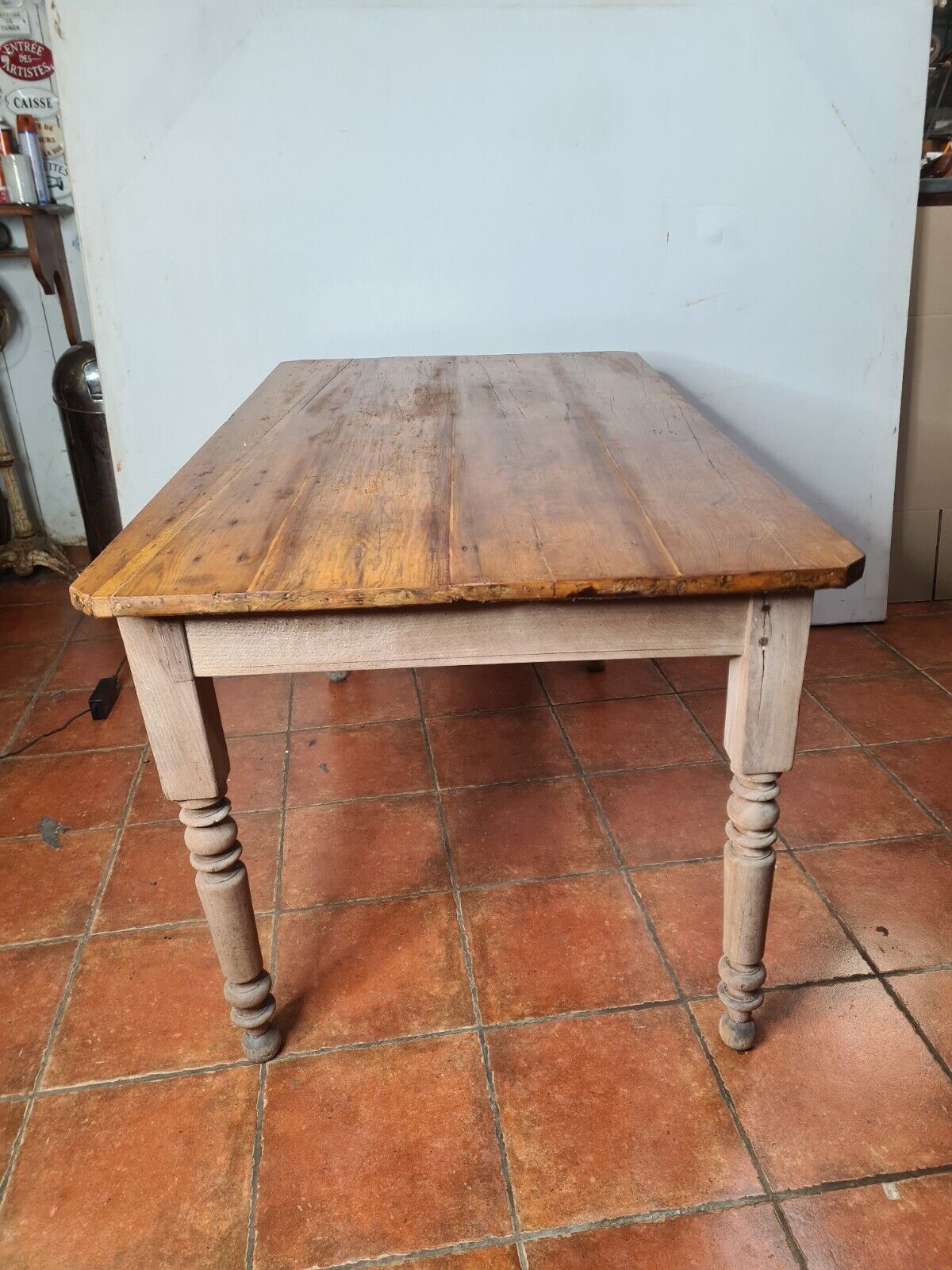 Patinated fir farmhouse table