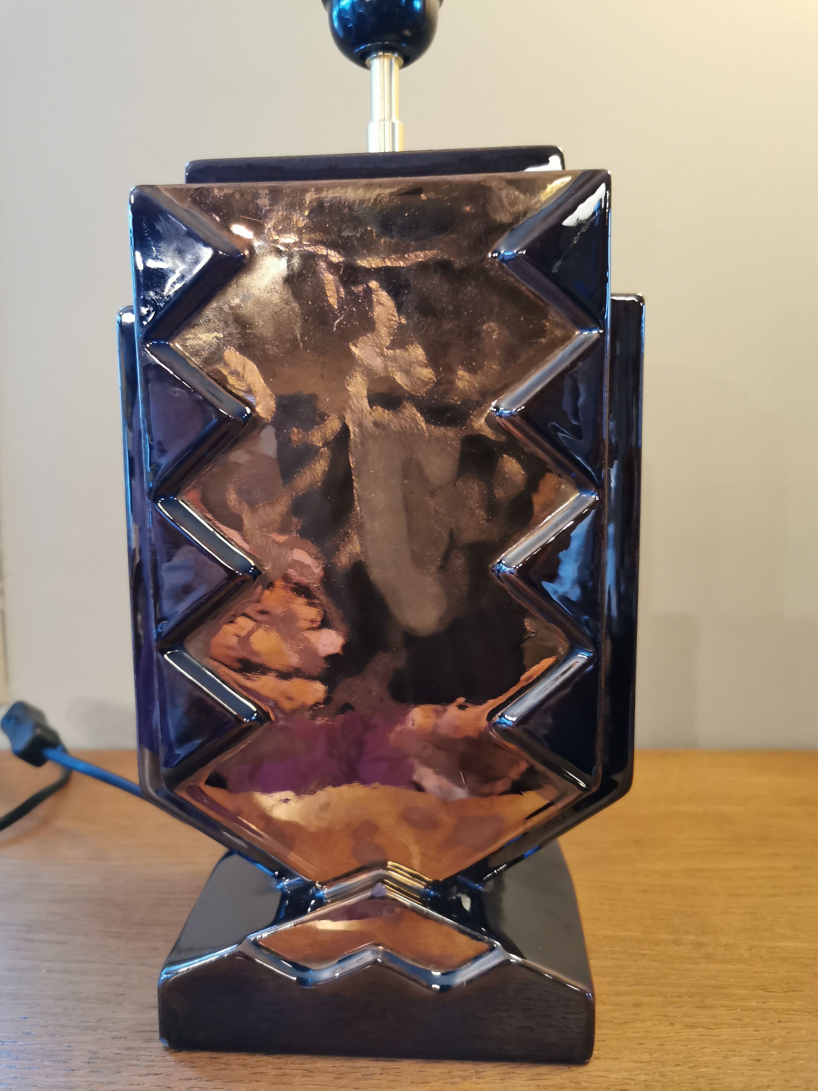 Ceramic art deco lamp effect metal